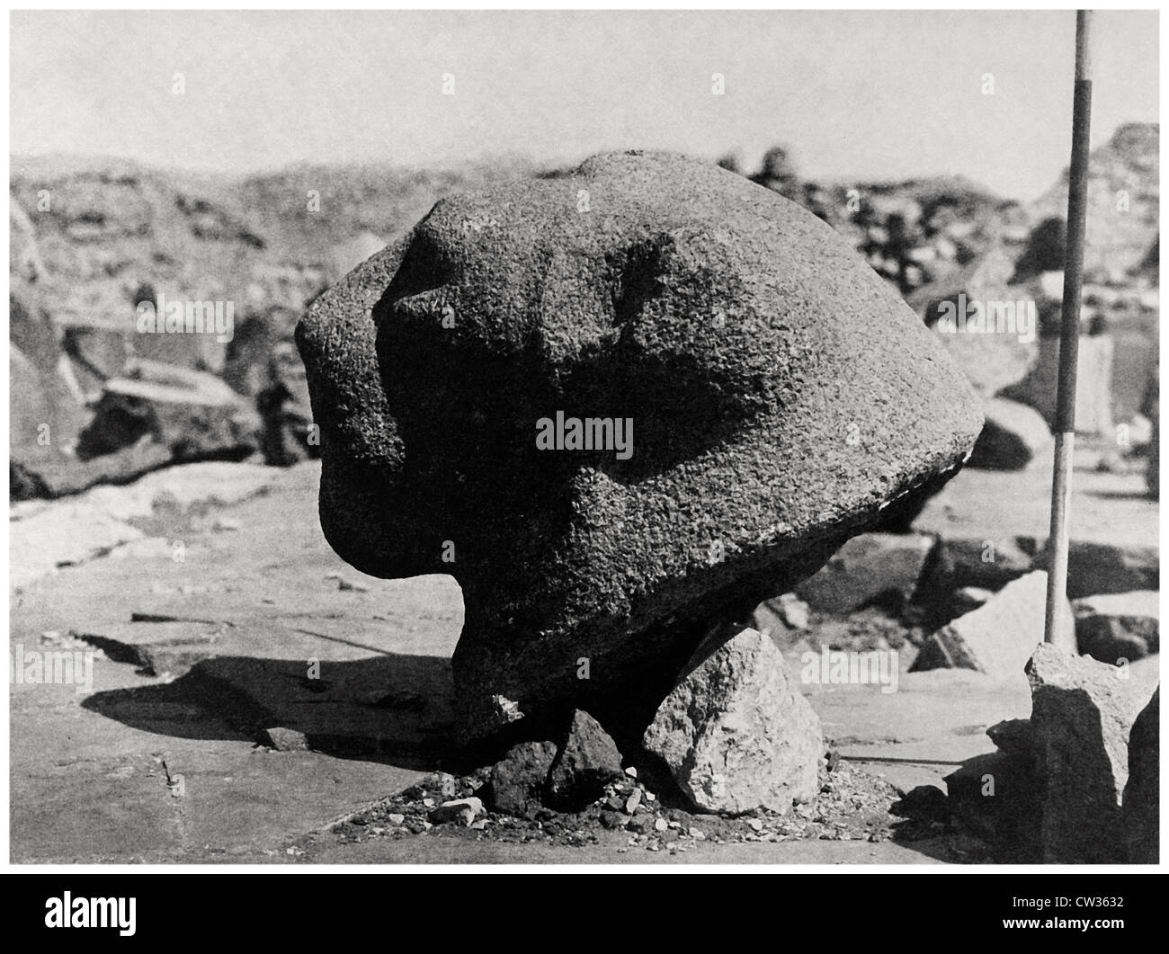Kopf einer riesigen Granit-Löwen Stockfoto