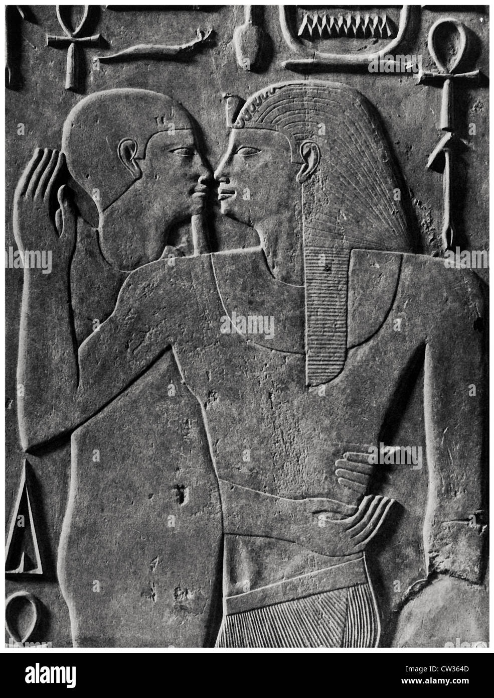 Der Gott Ptah und Sesostris ich. Stockfoto