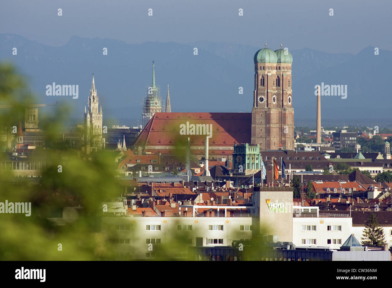 München, mit Blick auf den Dom Stockfoto