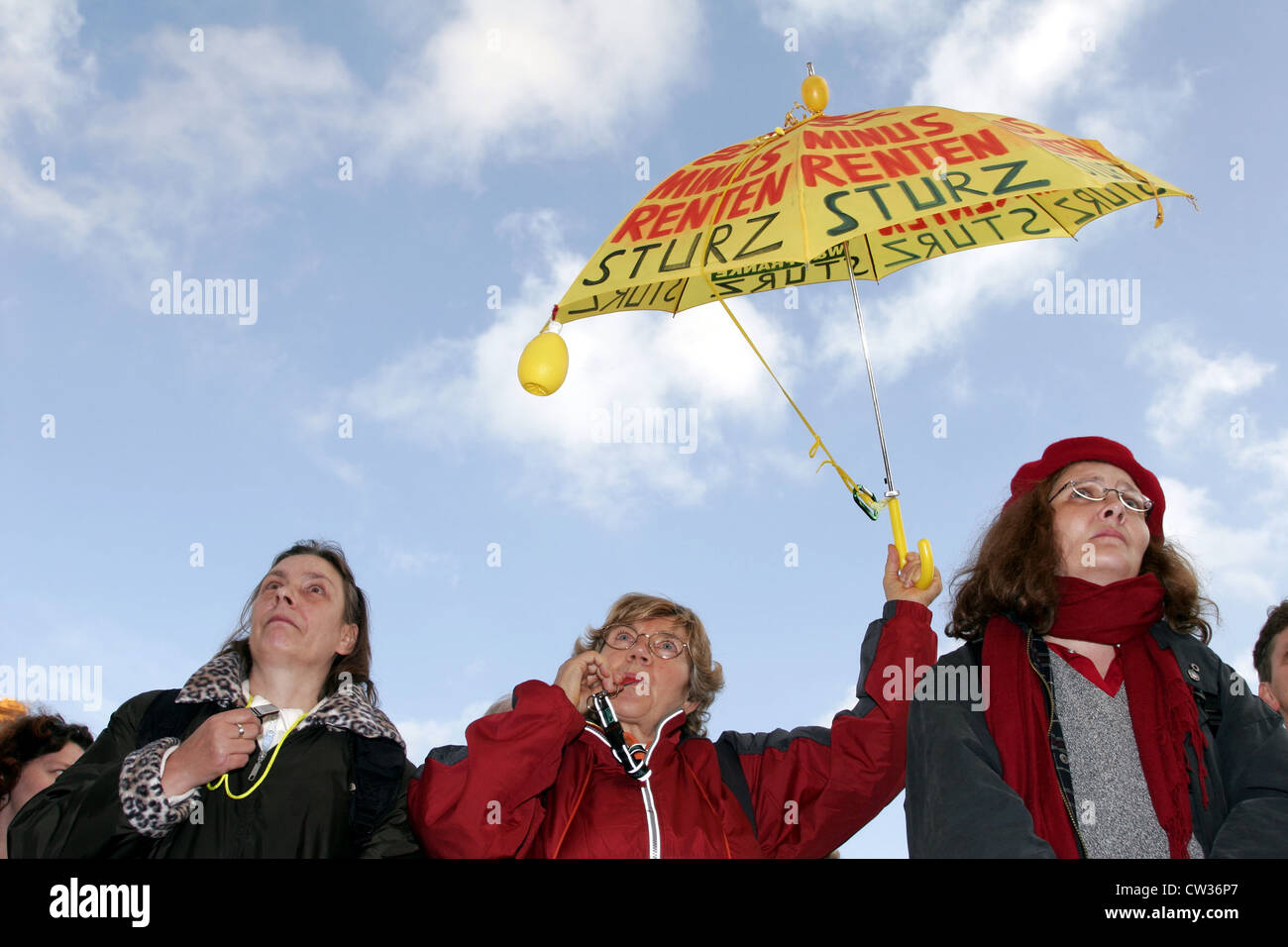 Bundesweiten Montagsdemonstrationen gegen soziale Kürzungen Stockfoto