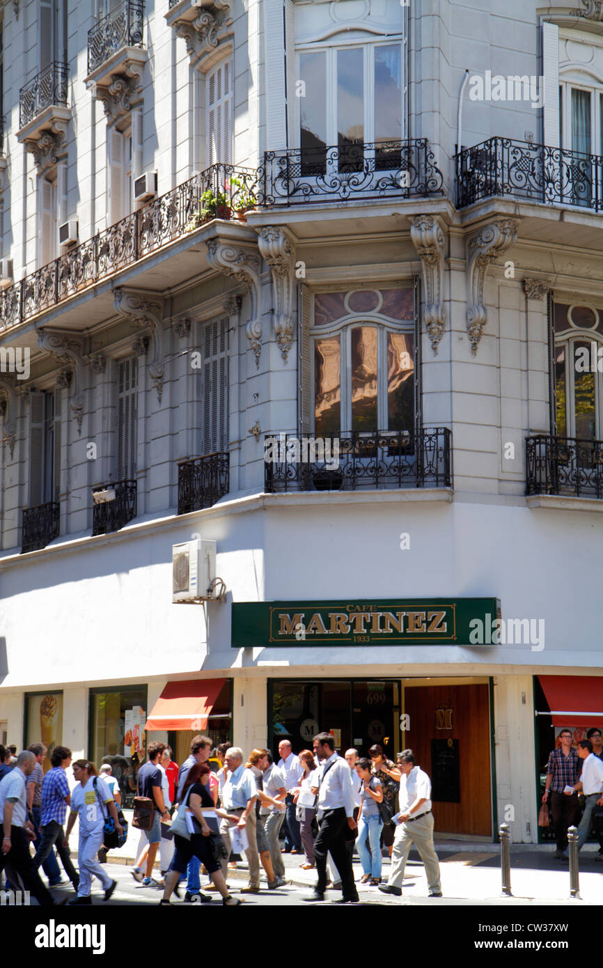 Buenos Aires Argentinien, Innenstadt, Avenida de Mayo, Straßenszene, Eigentumswohnung Wohnapartments Gebäude Gebäude Gehäuse, Architektur Balc Stockfoto