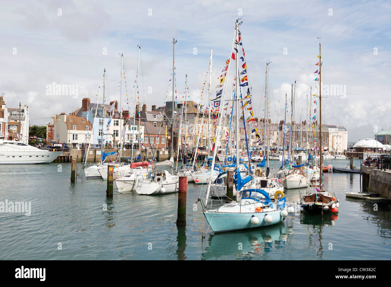 Weymouth Hafen während der Olympischen Segelregatta in Weymouth und Portland Stockfoto