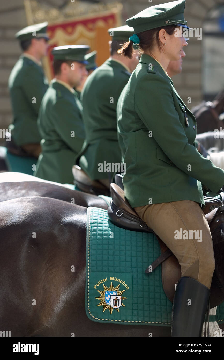 München - eine Kavallerie-Division der Bayerischen Polizei Stockfoto