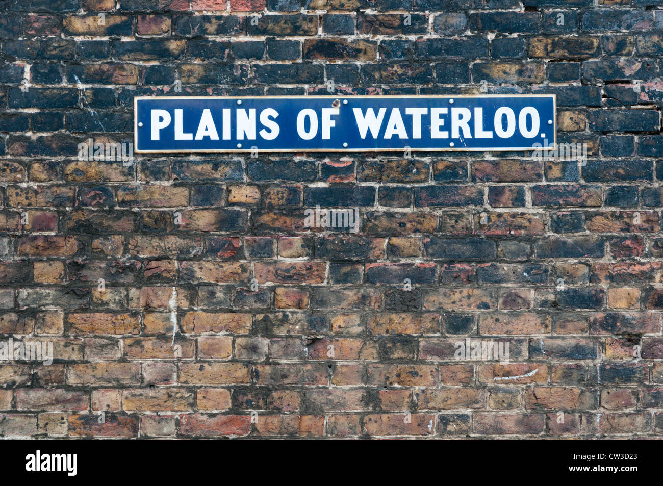 Eine Straße Namensschild für Plains Of Waterloo in Ramsgate, Kent, England Stockfoto