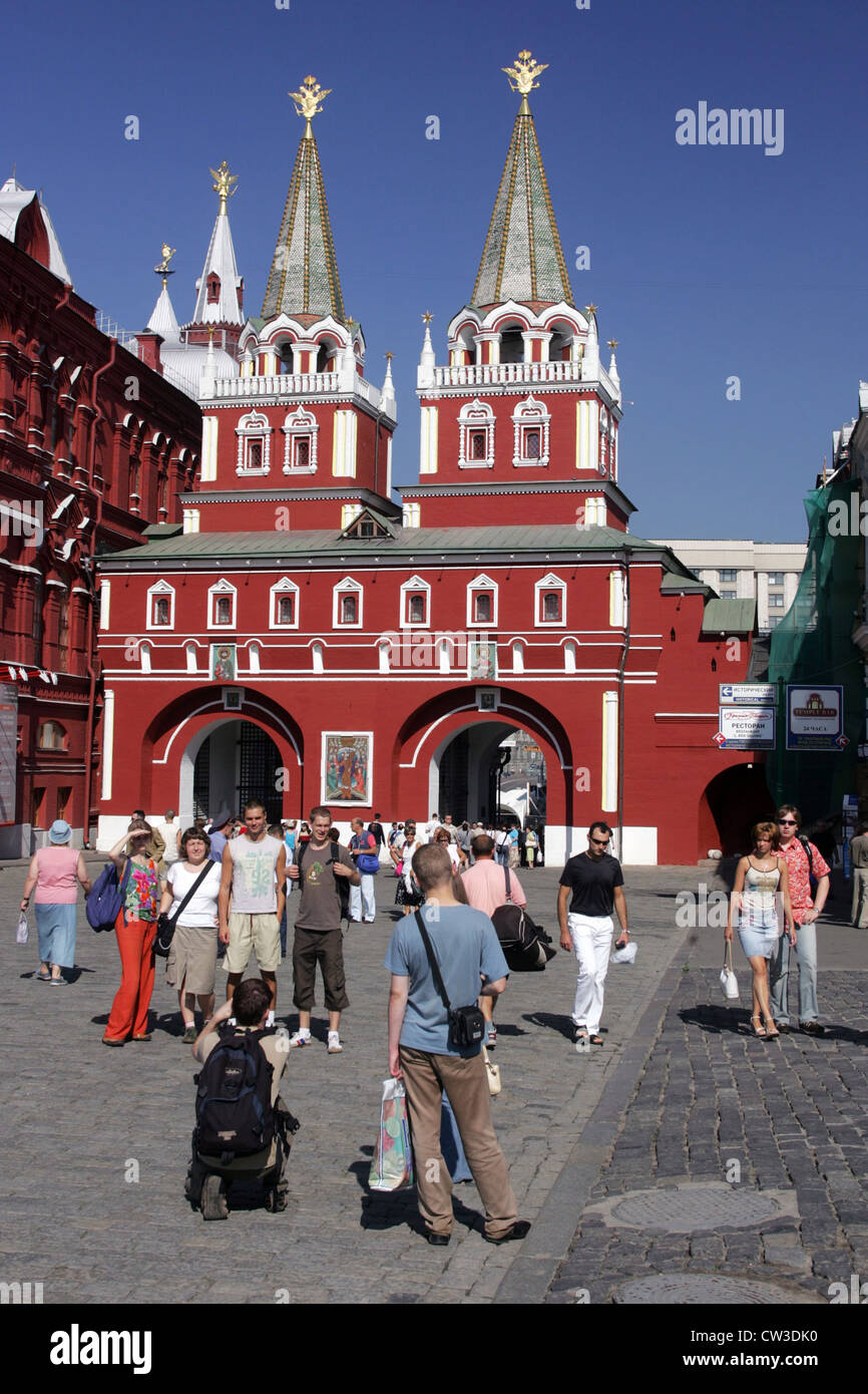 Moskau, mit Blick auf das historische Museum Stockfoto