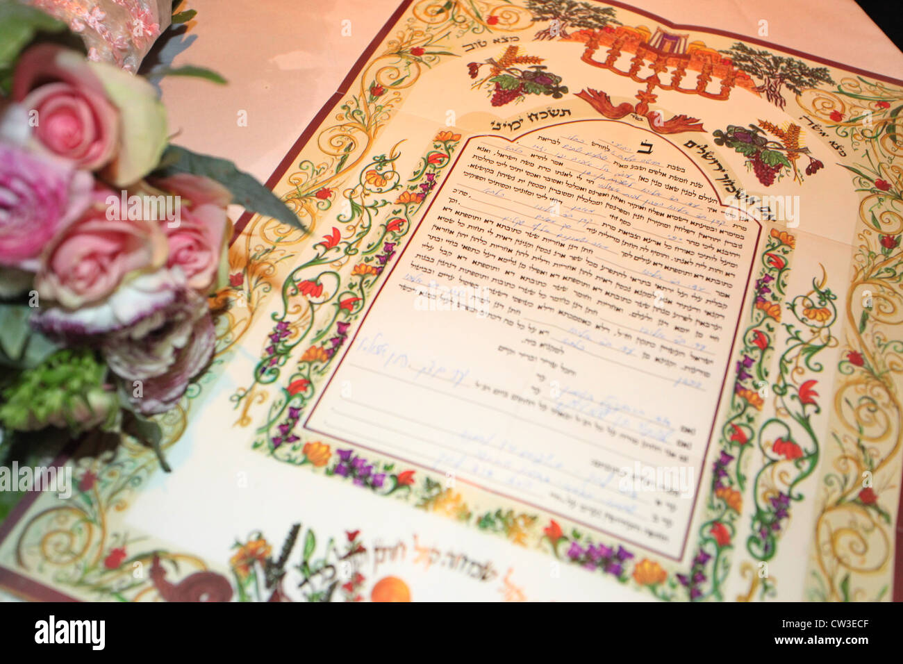 Jüdische Trauung Ketubah (Ehevertrag Stockfotografie Alamy