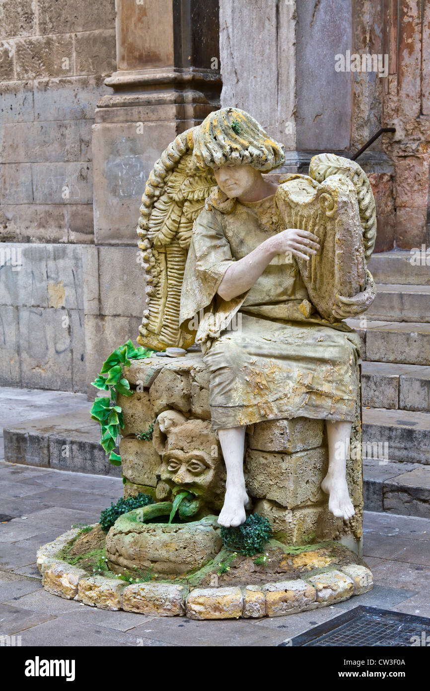 Ein Pantomime auf der Straße in Palma De Mallorca, Spanien. Stockfoto