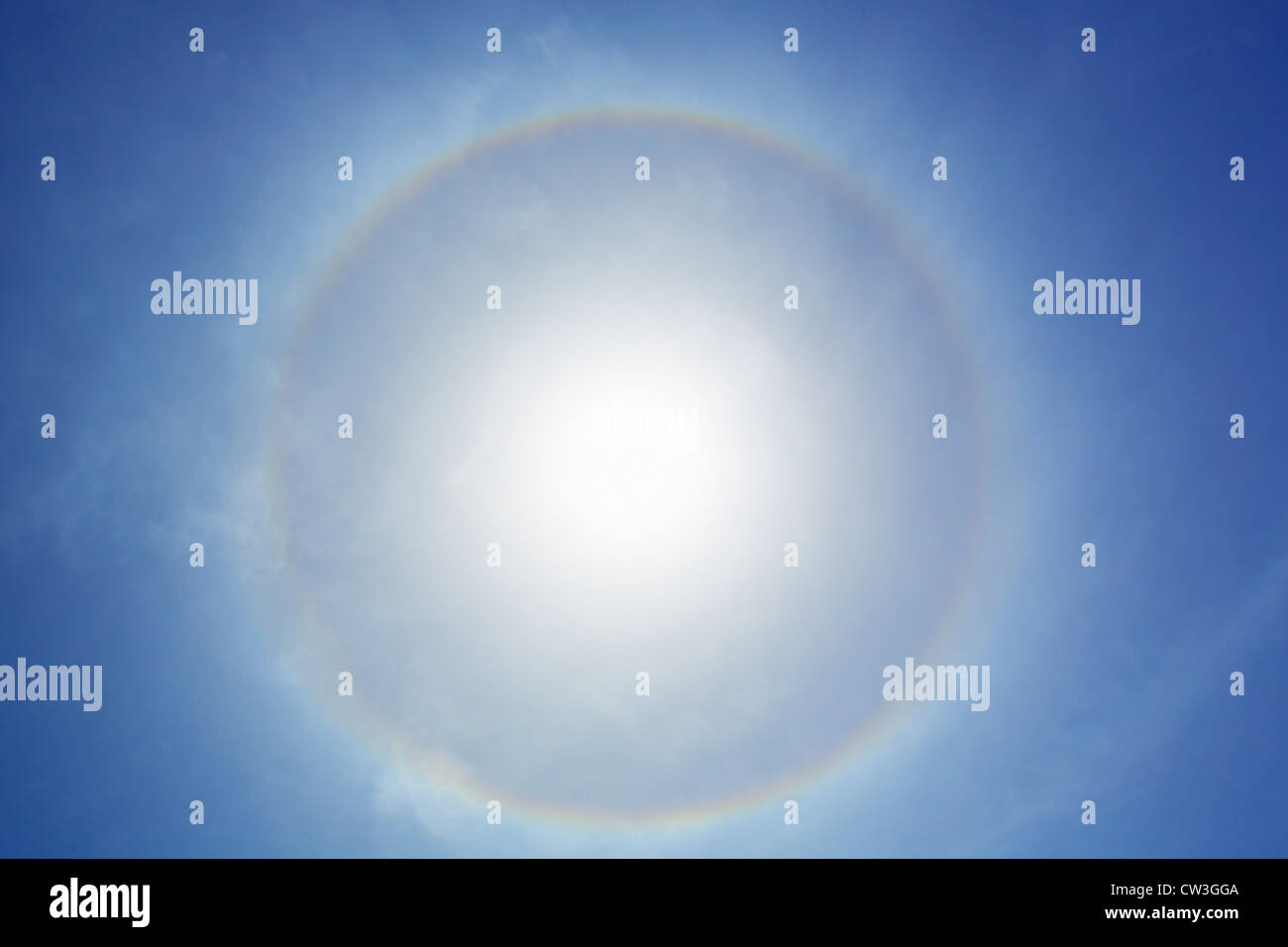 Sundog Ein Halo Um Die Sonne Stockfotografie Alamy