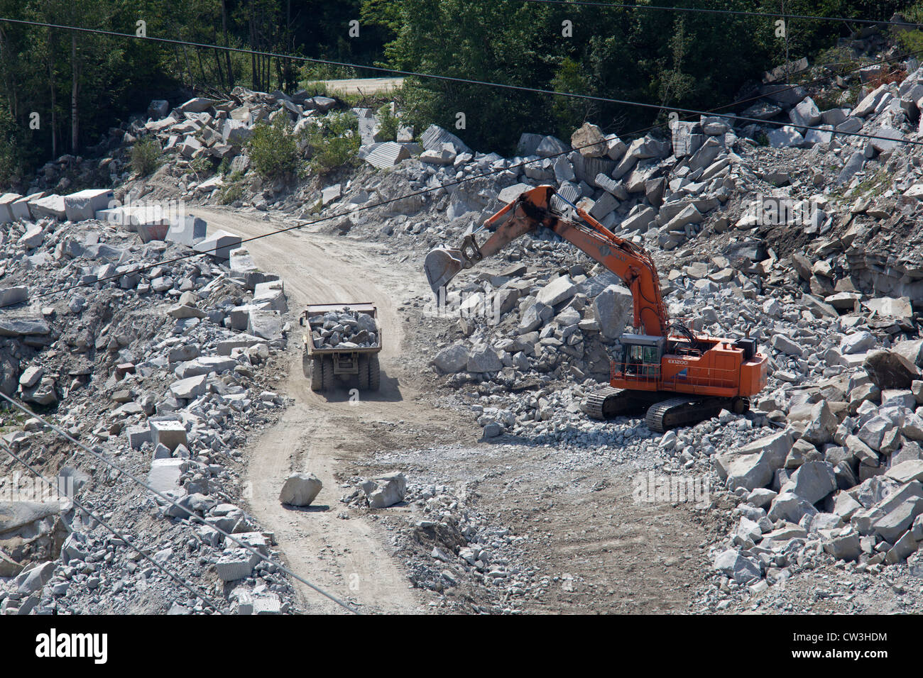 Graniteville, Vermont - The Rock of Ages Corporation Granitsteinbruch. Stockfoto