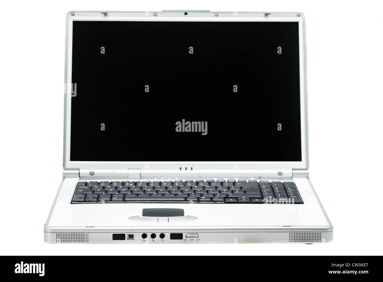Laptop-Computer - Studio gedreht mit weißem Hintergrund Stockfoto