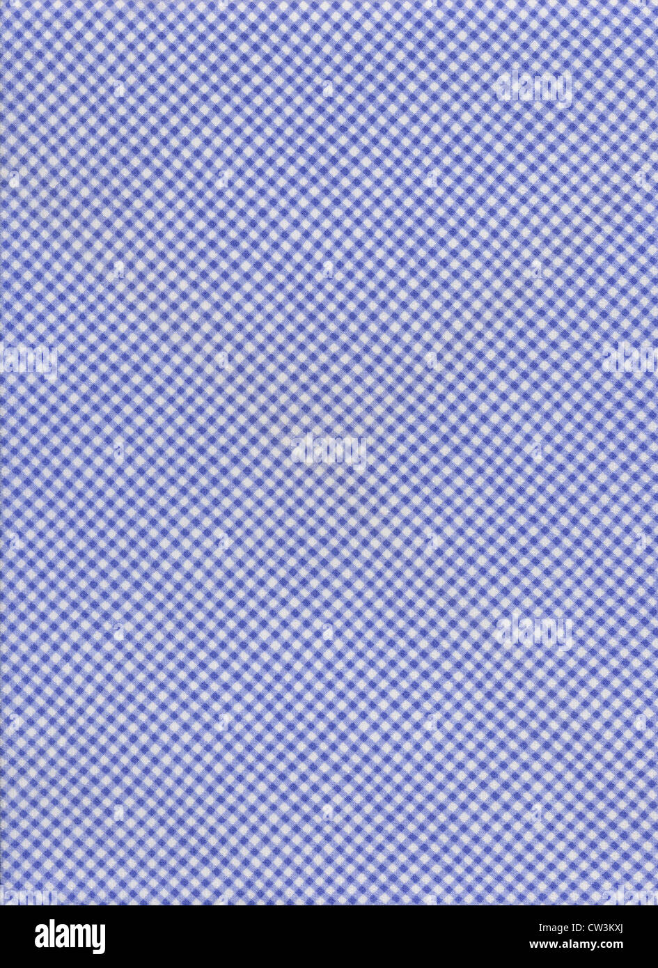 Blauen und weißen Diagonalen karierten Tischdecke Textil Hintergrund. Stockfoto