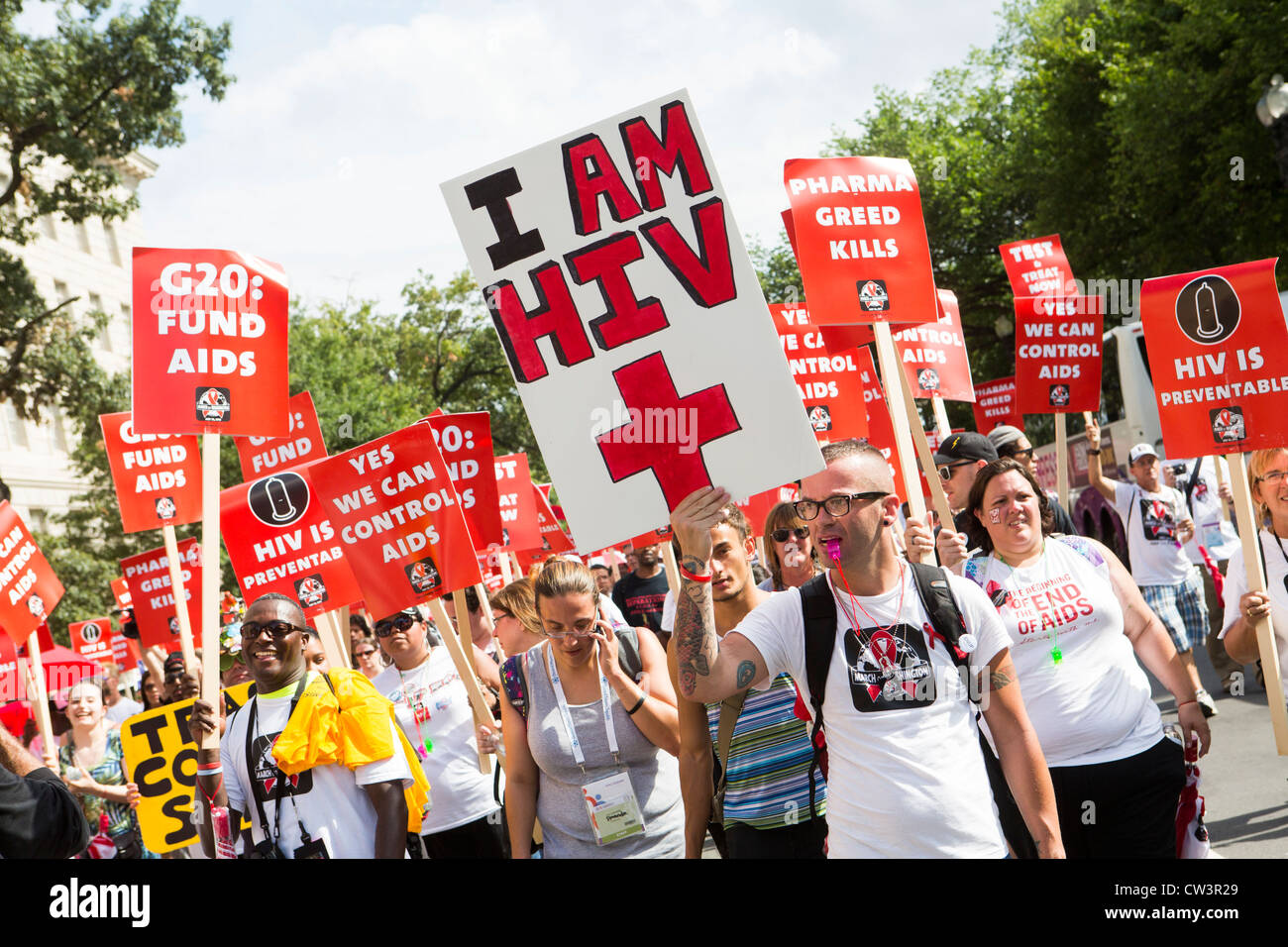 Ein HIV/AIDS-Kundgebung in Washington, DC. Stockfoto
