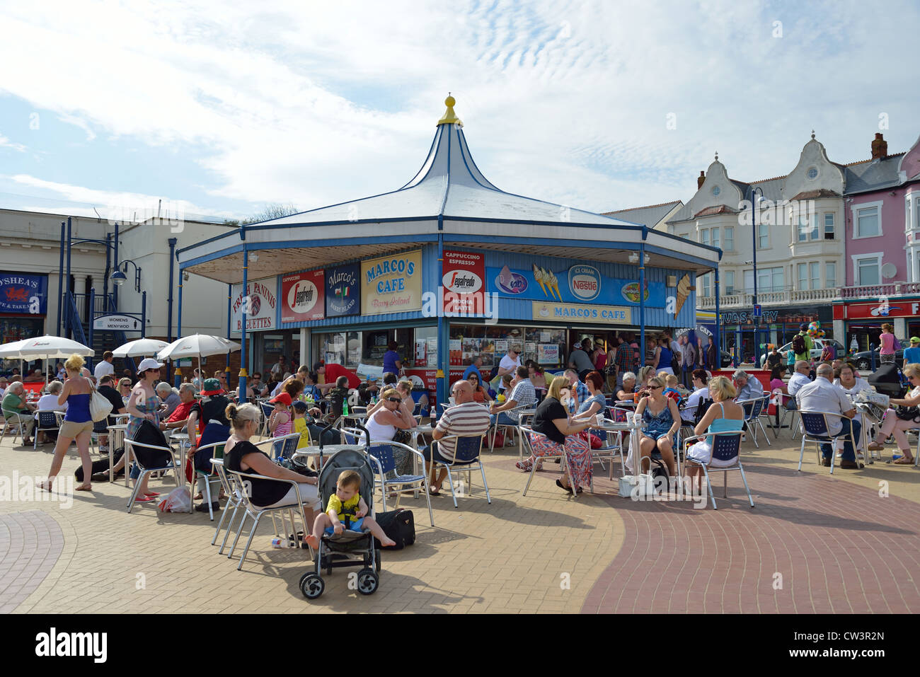 Marco es Cafe (Sonderangebot-"Gavin & Stacey" Sitcom), Barry Island, Barry, Vale of Glamorgan, Wales, Vereinigtes Königreich Stockfoto