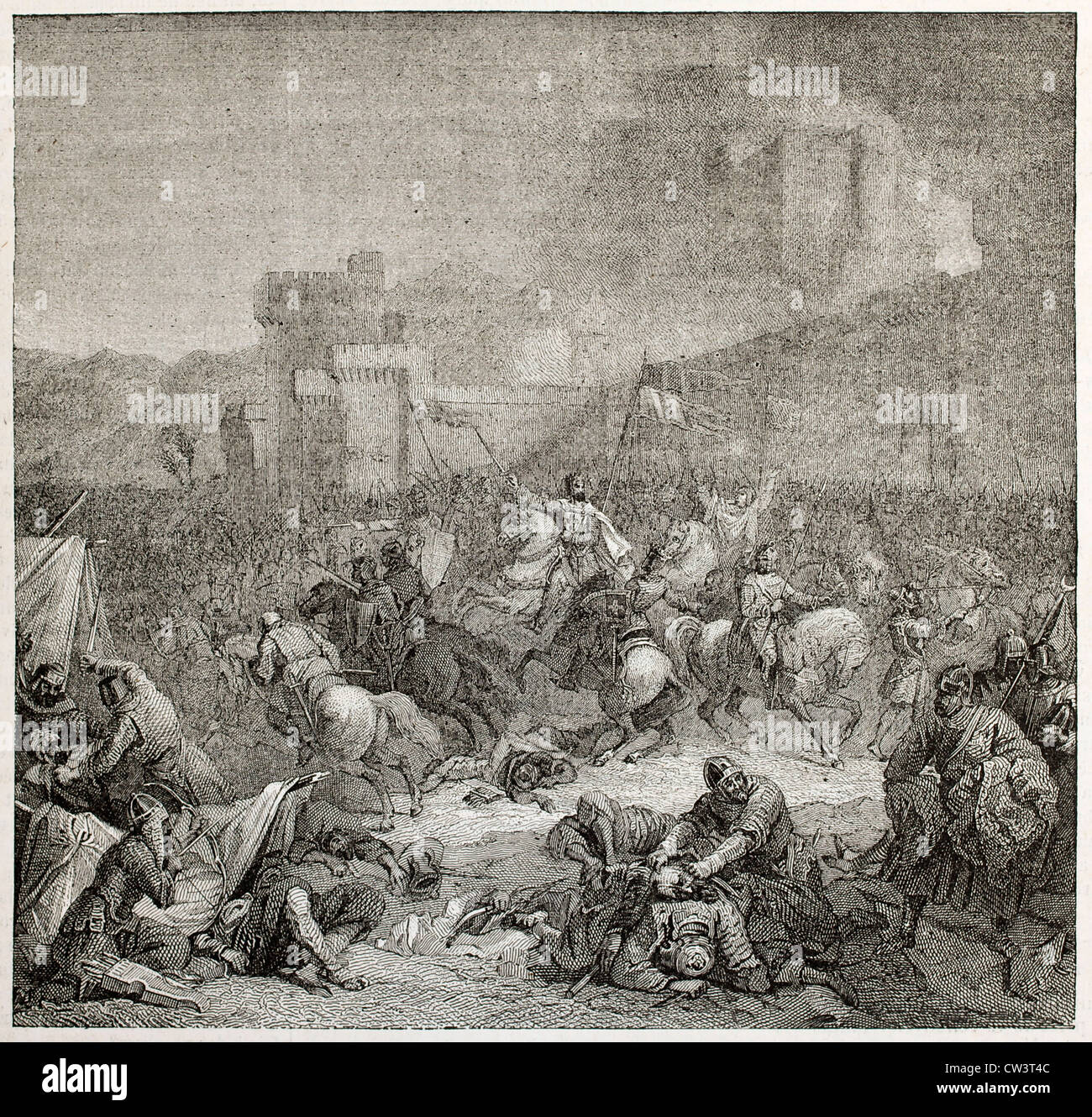 Schlacht von Harim (Harenc) alte Abbildung Stockfoto