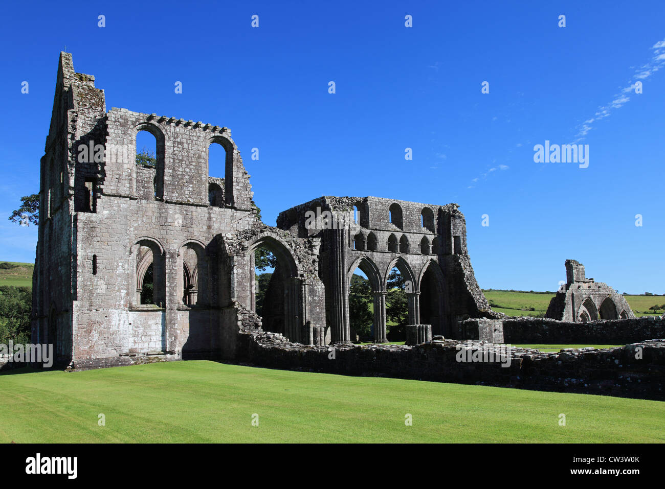 Dundrennan Abbey, 12. Jahrhundert, die Abtei home wurde zu einer Gemeinschaft der Zisterzienser Mönche. South West Schottland Großbritannien Stockfoto