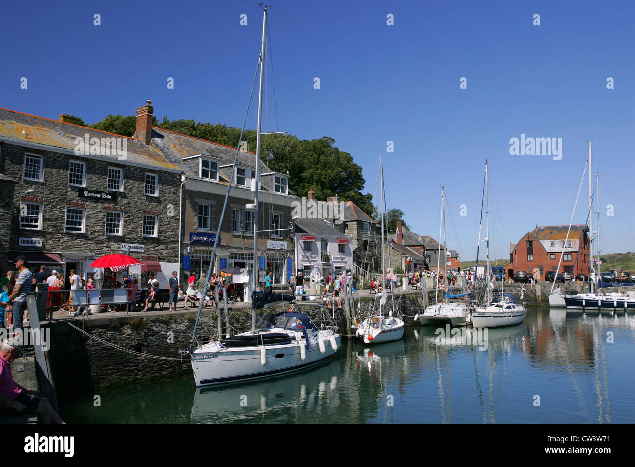 Padstow, Cornwall Hafen Szene, Juli 2012 Stockfoto