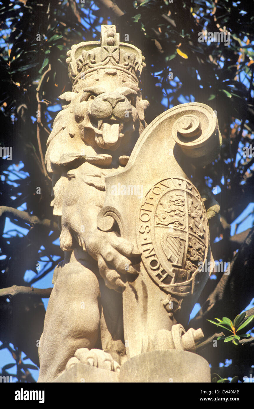Löwen-Statue vor der britischen Botschaft, Massachusetts Avenue, Washington, DC Stockfoto