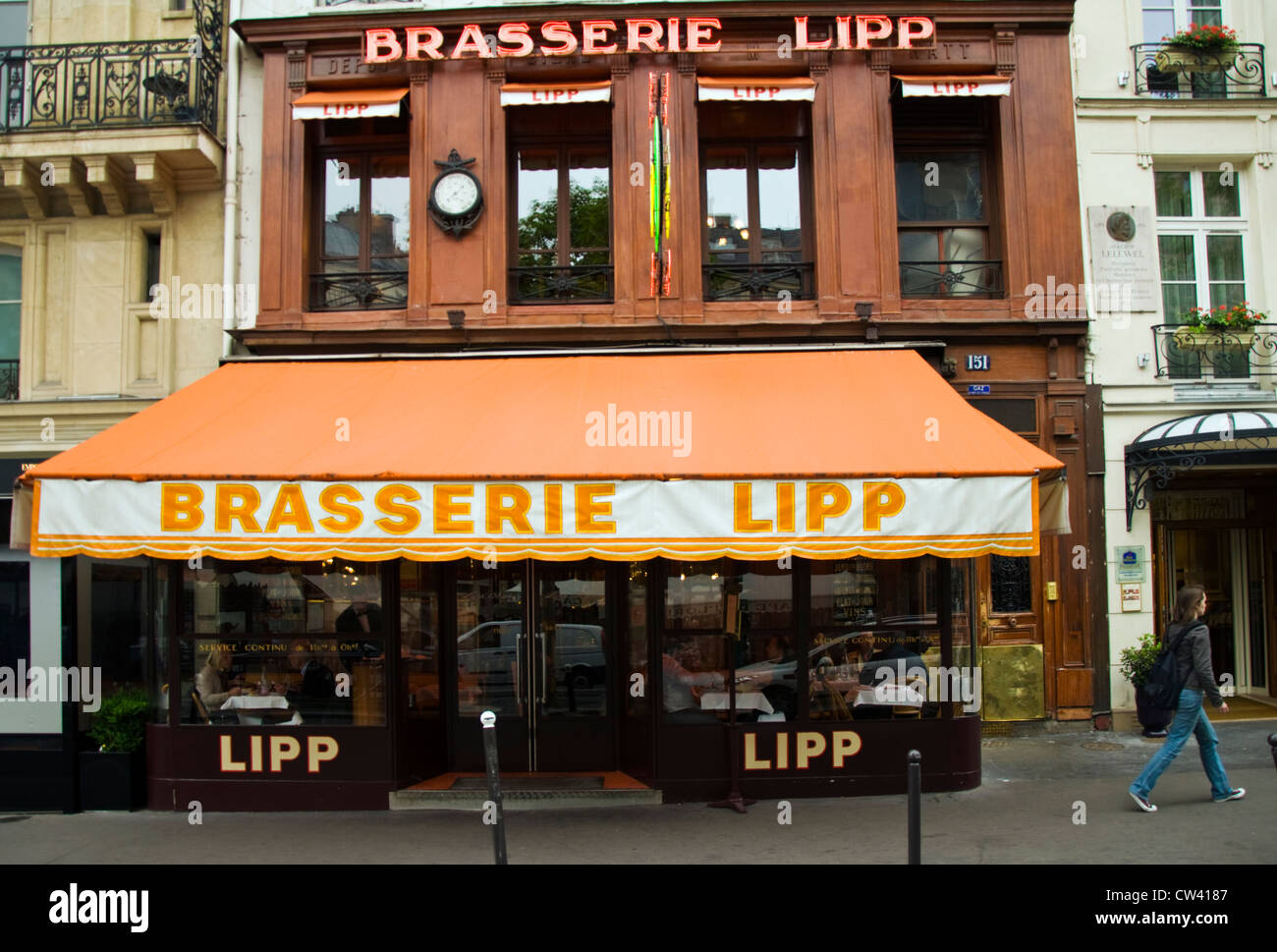 Brasserie Lipp in 6. 6. Arrondisement Stockfoto