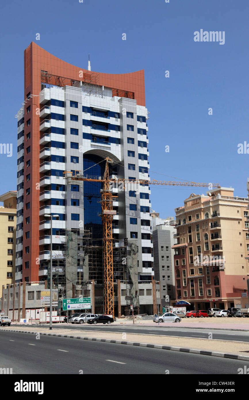 3459: Bau Arbeitsbereich, Al Barsha, Dubai, Vereinigte Arabische Emirate. Stockfoto