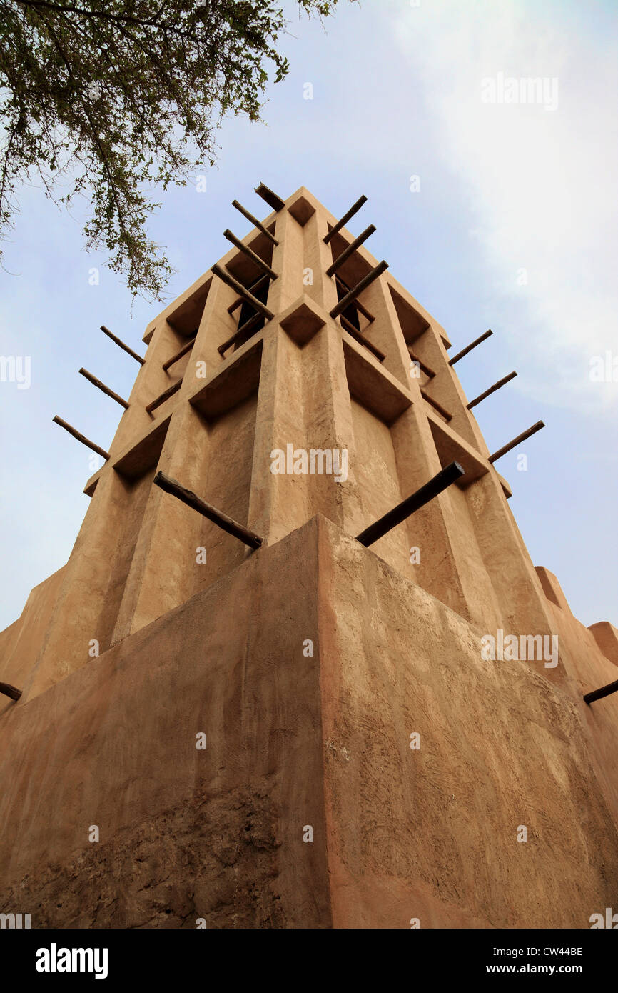 3464. Windturm, Bastakiya (Altstadt), Dubai, Vereinigte Arabische Emirate. Stockfoto