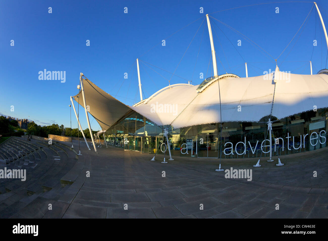 Außenseite des unsere Dynamic Earth, Holyrood, Edinburgh, Schottland, UK, GB, Großbritannien Stockfoto