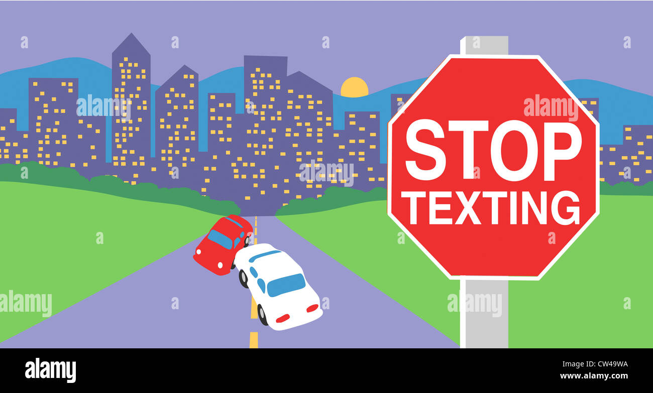 SMS, Illustration zu stoppen Stockfoto