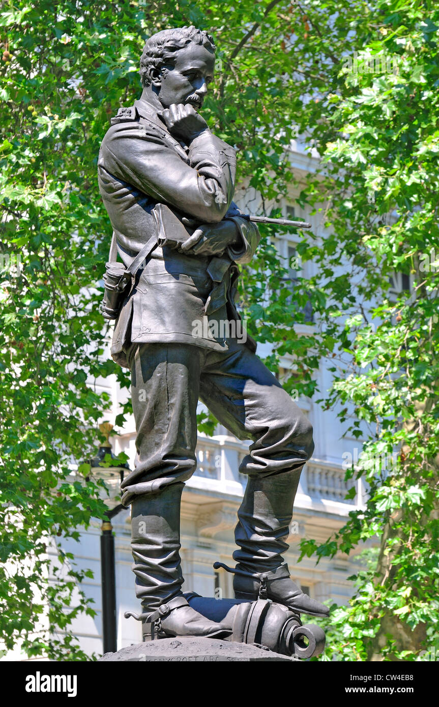 London, England, Großbritannien. Statue von General Charles G. Gordon - 'Gordon von Khartum' - in Victoria Embankment Gardens Stockfoto