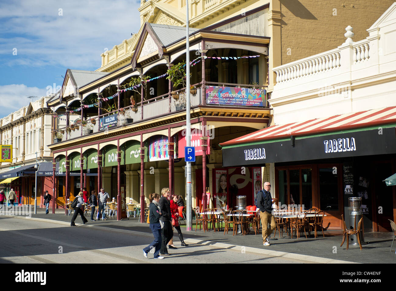 Süd-Terrasse in Fremantle in West-Australien Stockfoto