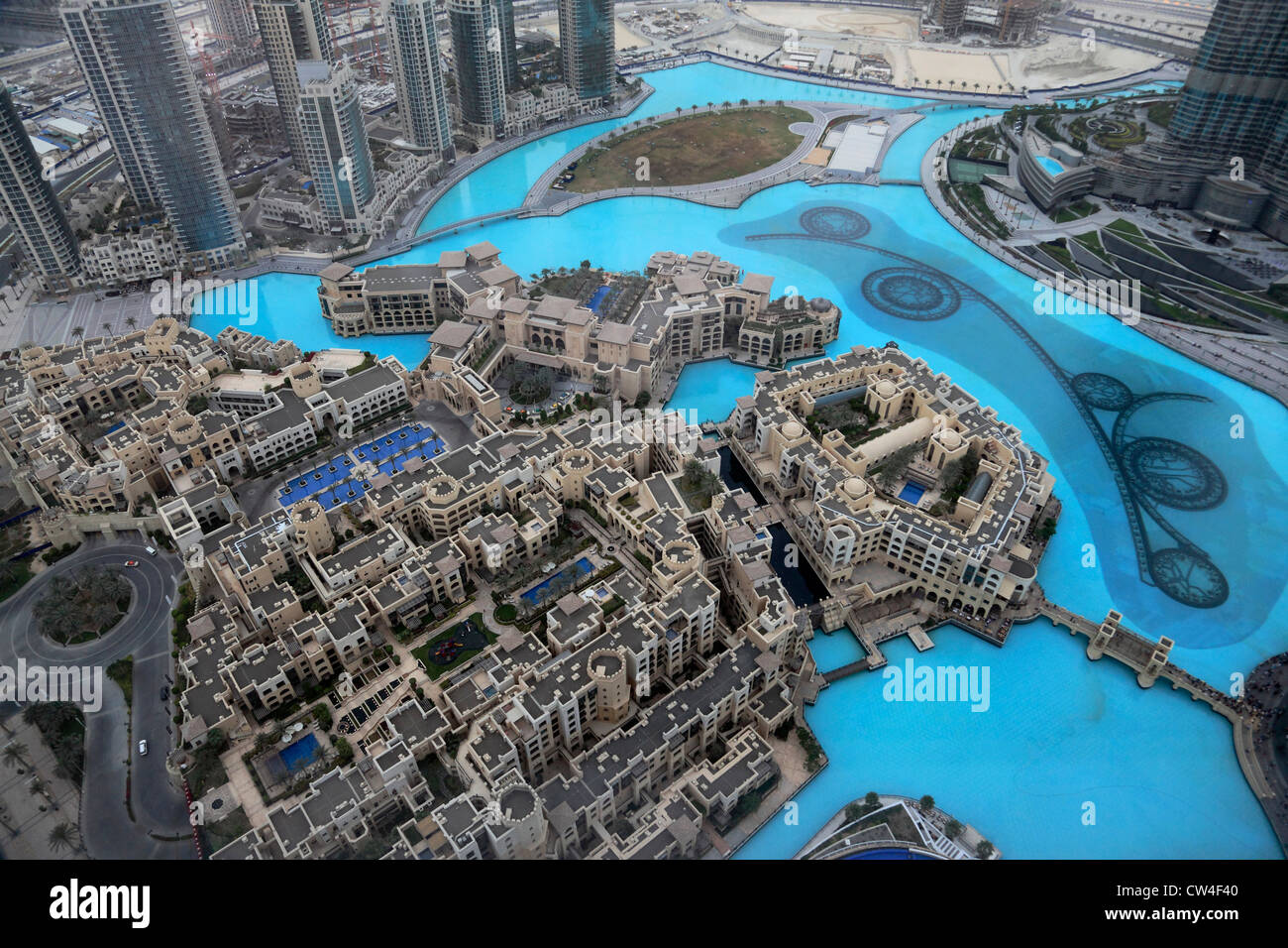 3537. downtown Dubai Souk al Bahar von Neos Bar, Dubai, Vereinigte Arabische Emirate. Stockfoto