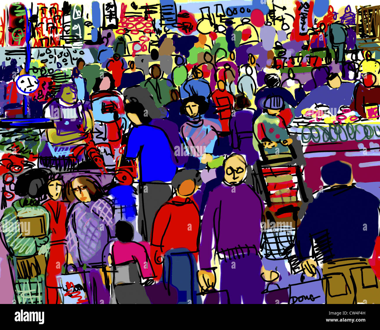 Bauern Markt 2003 Diana Ong (b.1940 chinesisch-amerikanischen) Computergrafik Stockfoto