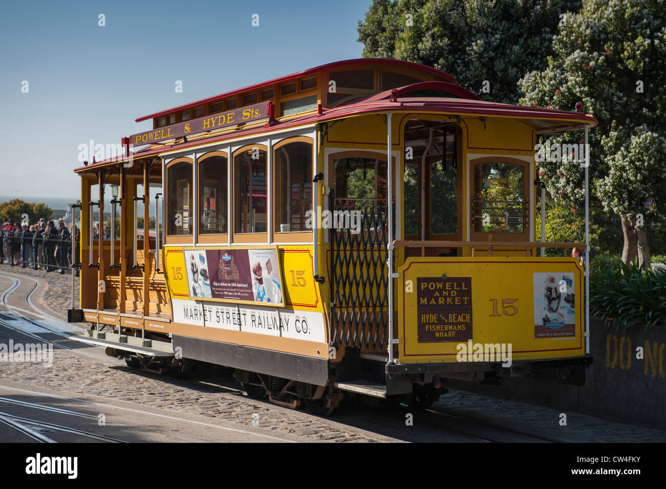 Hyde & Strand Seilbahn am Turntable in der Nähe von San Francisco, San Francisco Stockfoto