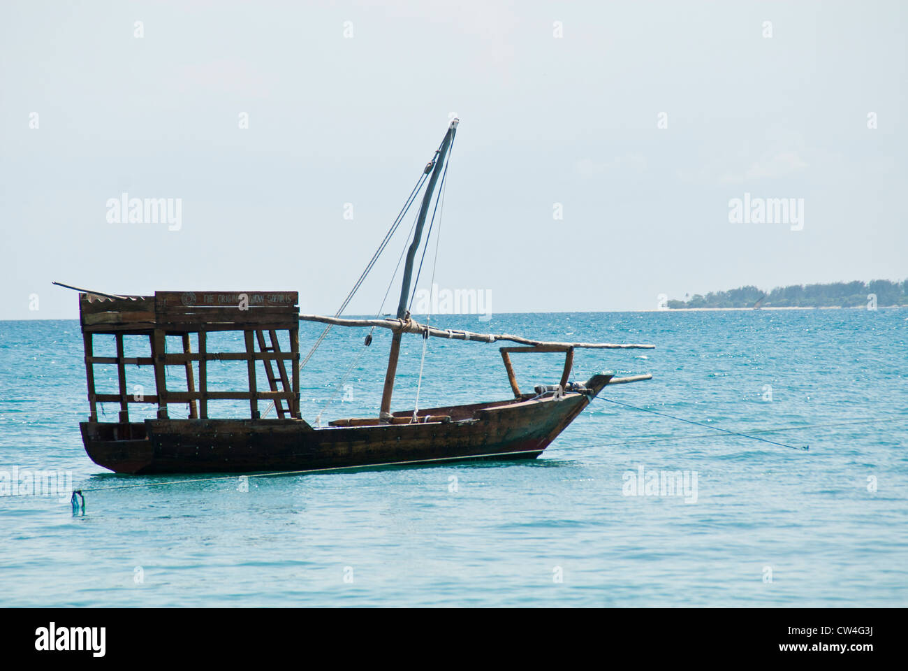 Dhow Boot, Stone Town, Sansibar, Tansania Stockfoto