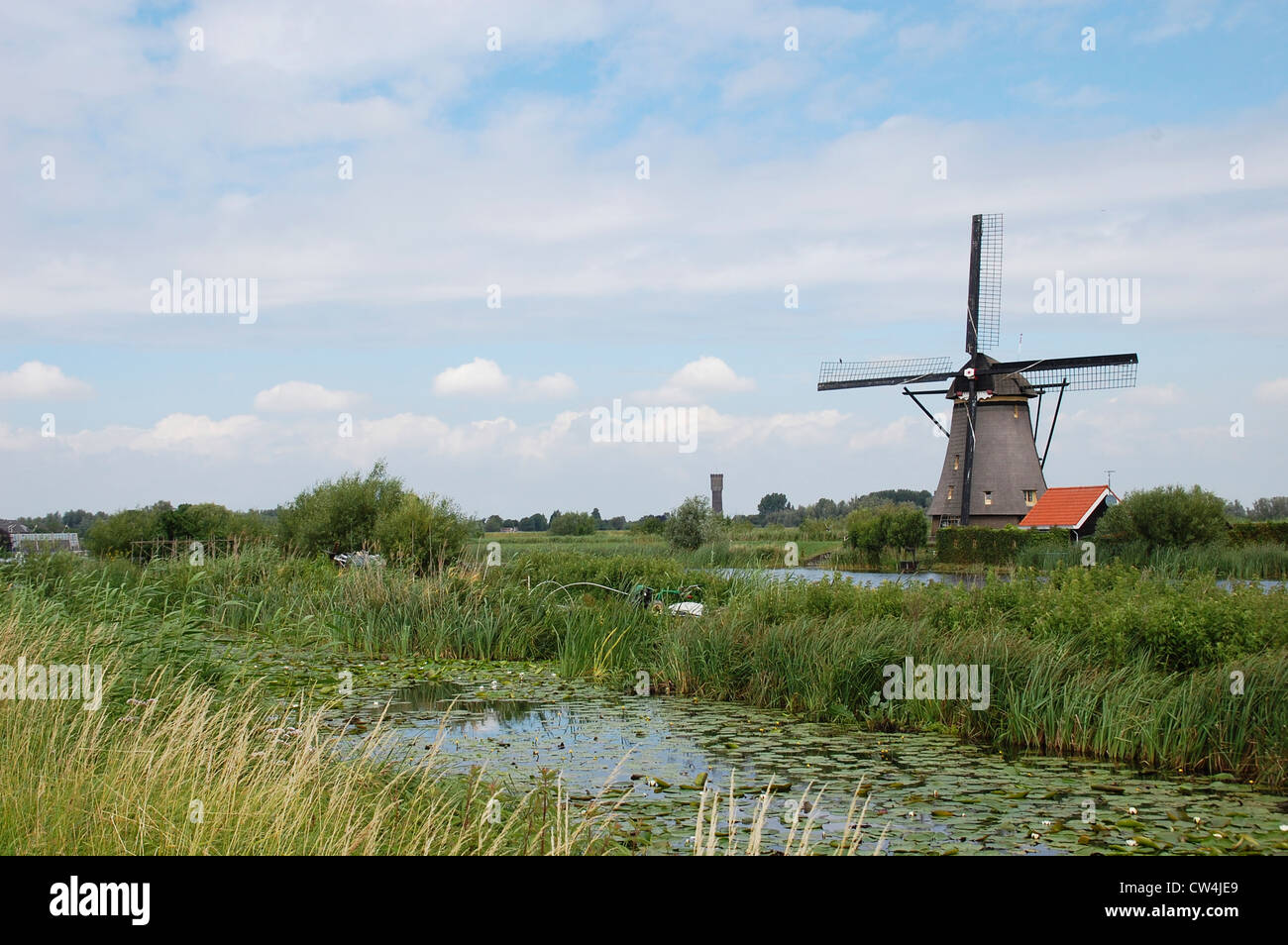 Windmühle in Kinderdijk, Holland Stockfoto