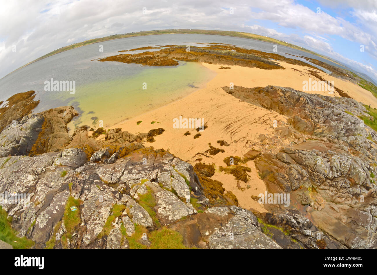 Fisheye-Objektiv Landschaft Irlands Stockfoto