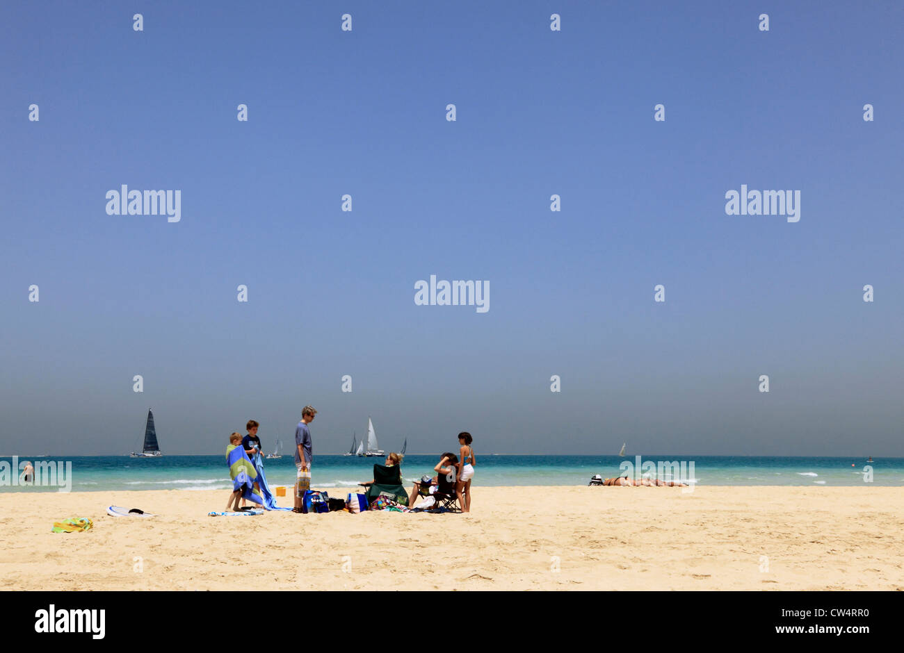 3629. Jumeirah Public Beach, Dubai, Vereinigte Arabische Emirate. Stockfoto