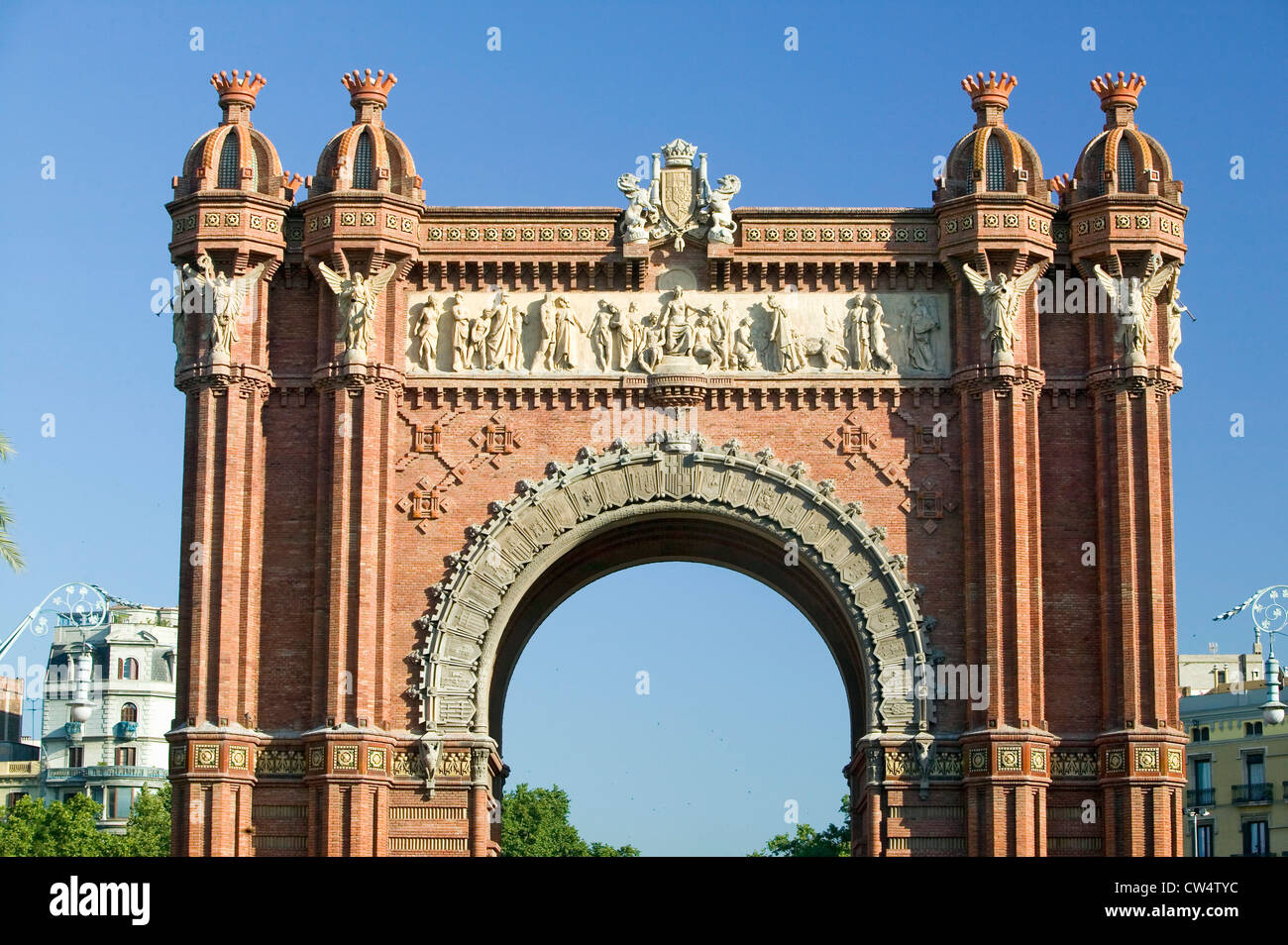 Arc de Triumf: l ' Arc de Triumph von Josep Vilaseca I Casanovas in Barcelona Spanien wurde 1888 erbaut, als Teil der Weltausstellung Stockfoto