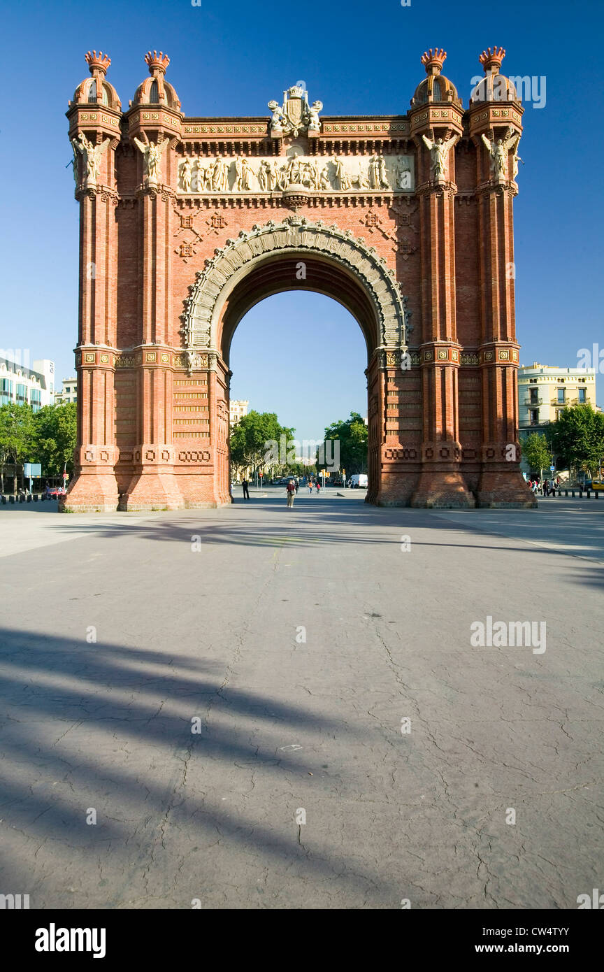 Arc de Triumf: l ' Arc de Triumph von Josep Vilaseca I Casanovas in Barcelona Spanien wurde 1888 erbaut, als Teil der Weltausstellung Stockfoto