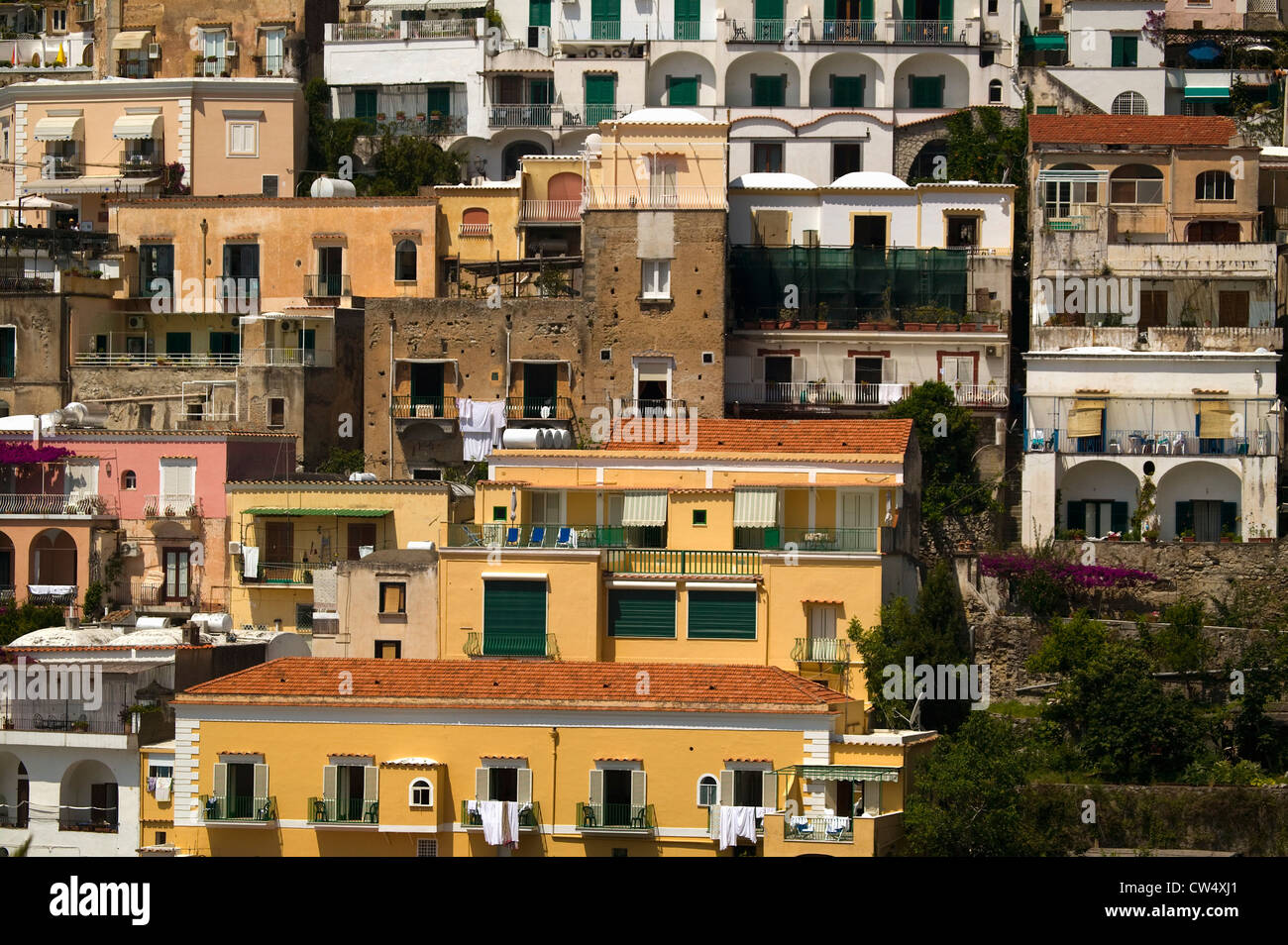 Fest gedreht Gebäude Amalfi Stadt in der Provinz Salerno in der Region Kampanien Italien am Golf von Salerno 24 Meilen Südosten Neapel Stockfoto