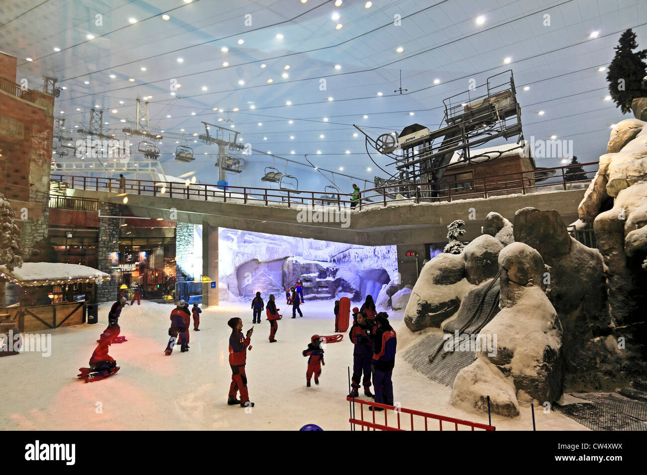 3660. Ski Dubai, die Mall of Emirates, Dubai, Vereinigte Arabische Emirate. Stockfoto