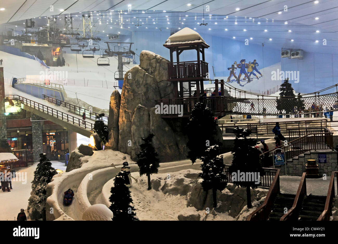 3662. Ski Dubai, die Mall of Emirates, Dubai, Vereinigte Arabische Emirate. Stockfoto