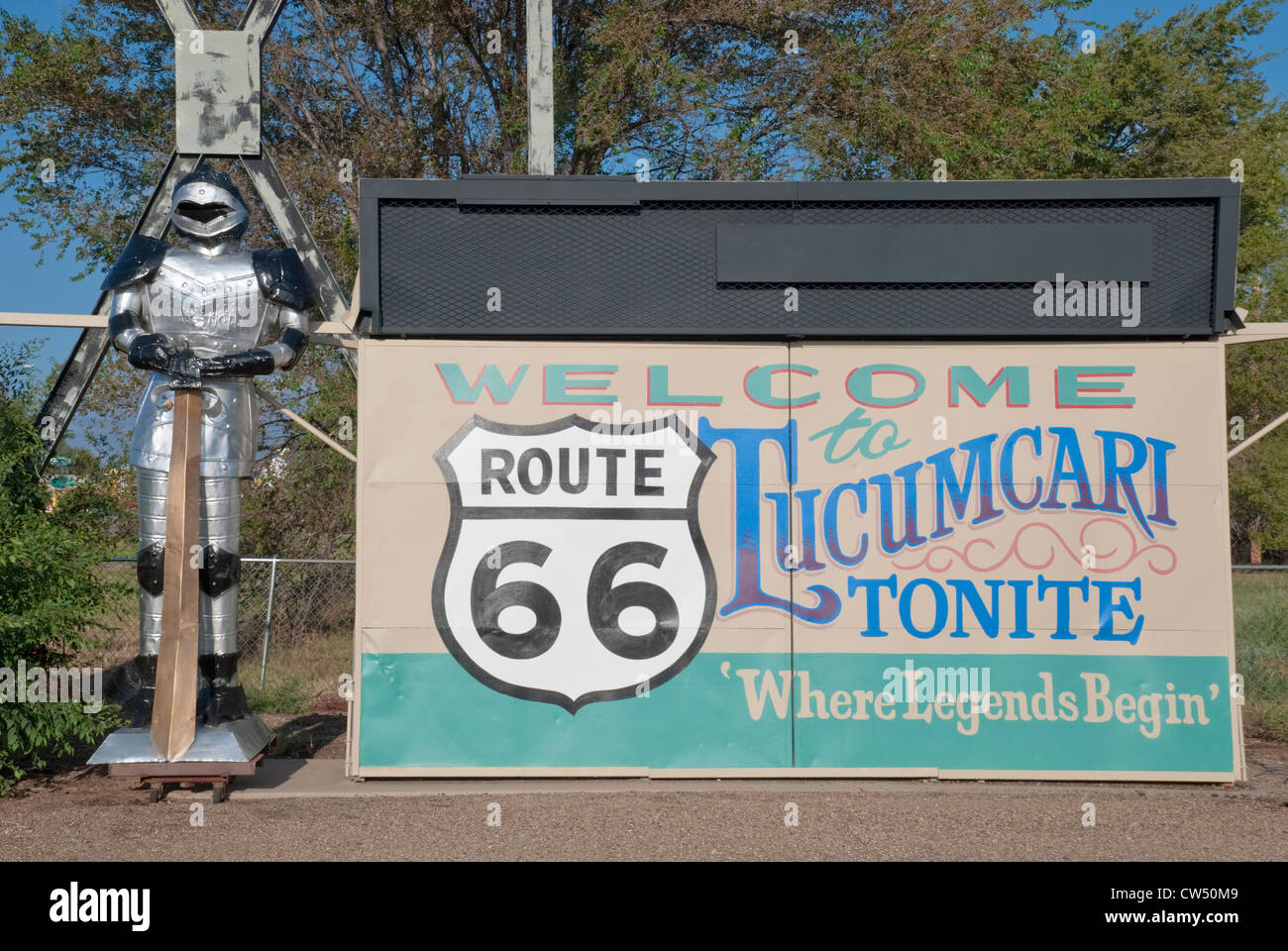 Der Ritter ist das Symbol für Tucumcari. Stockfoto