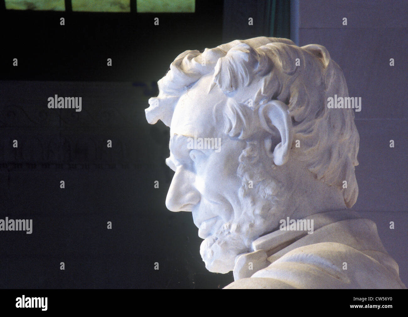 Profil von Abraham Lincoln Lincoln Memorial-Washington d.c. Stockfoto