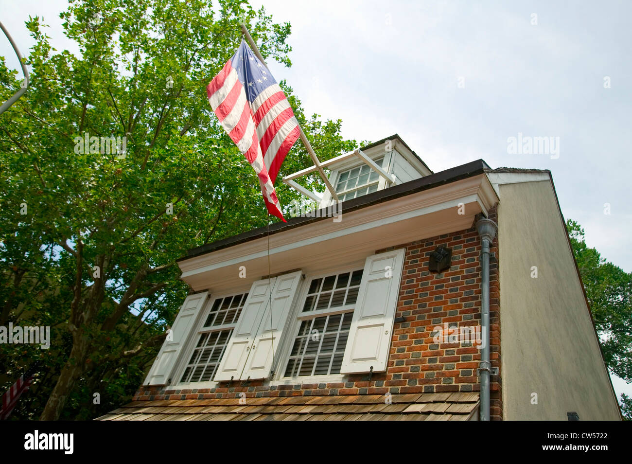 Betsy Ross House in East Third Street, Philadelphia, Pennsylvania, wo Betsy Ross erste amerikanische Flagge im Jahre 1777 erstellt Stockfoto