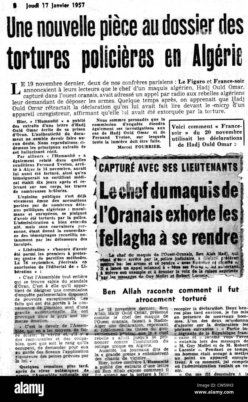 Detail der Titelseite der Zeitung "Libération" Stockfoto