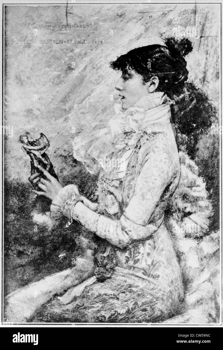 Porträt von Sarah Bernhardt von Jules Bastien-Lepage Stockfoto