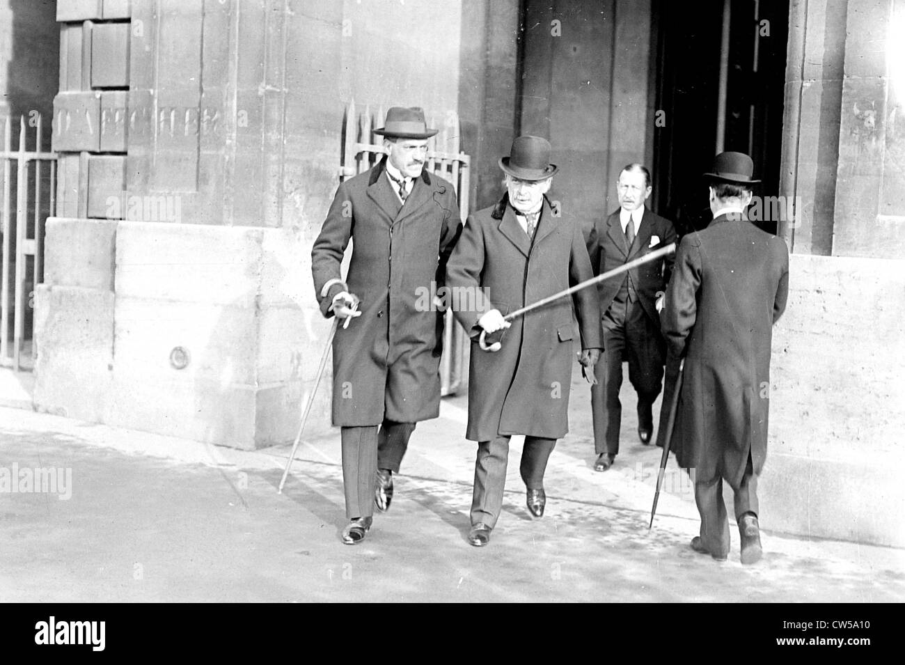 Paris, Mr Lloyd George, Englisch Finanzminister und Herr Rinde, russischen Finanzminister Stockfoto