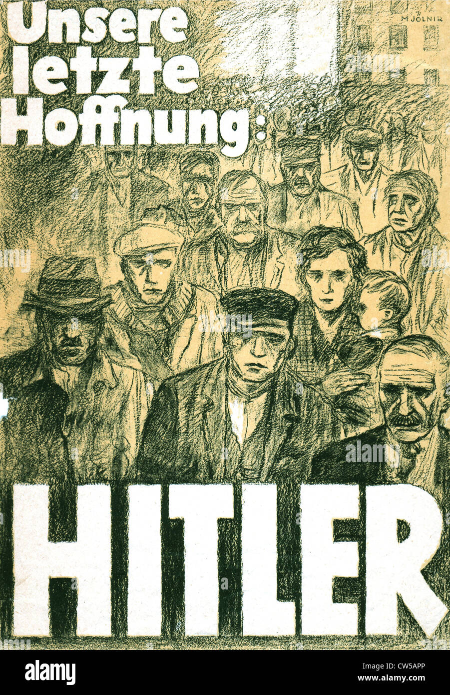 NS-Propagand Plakat: "unsere letzte Hoffnung: Hitler" Stockfoto