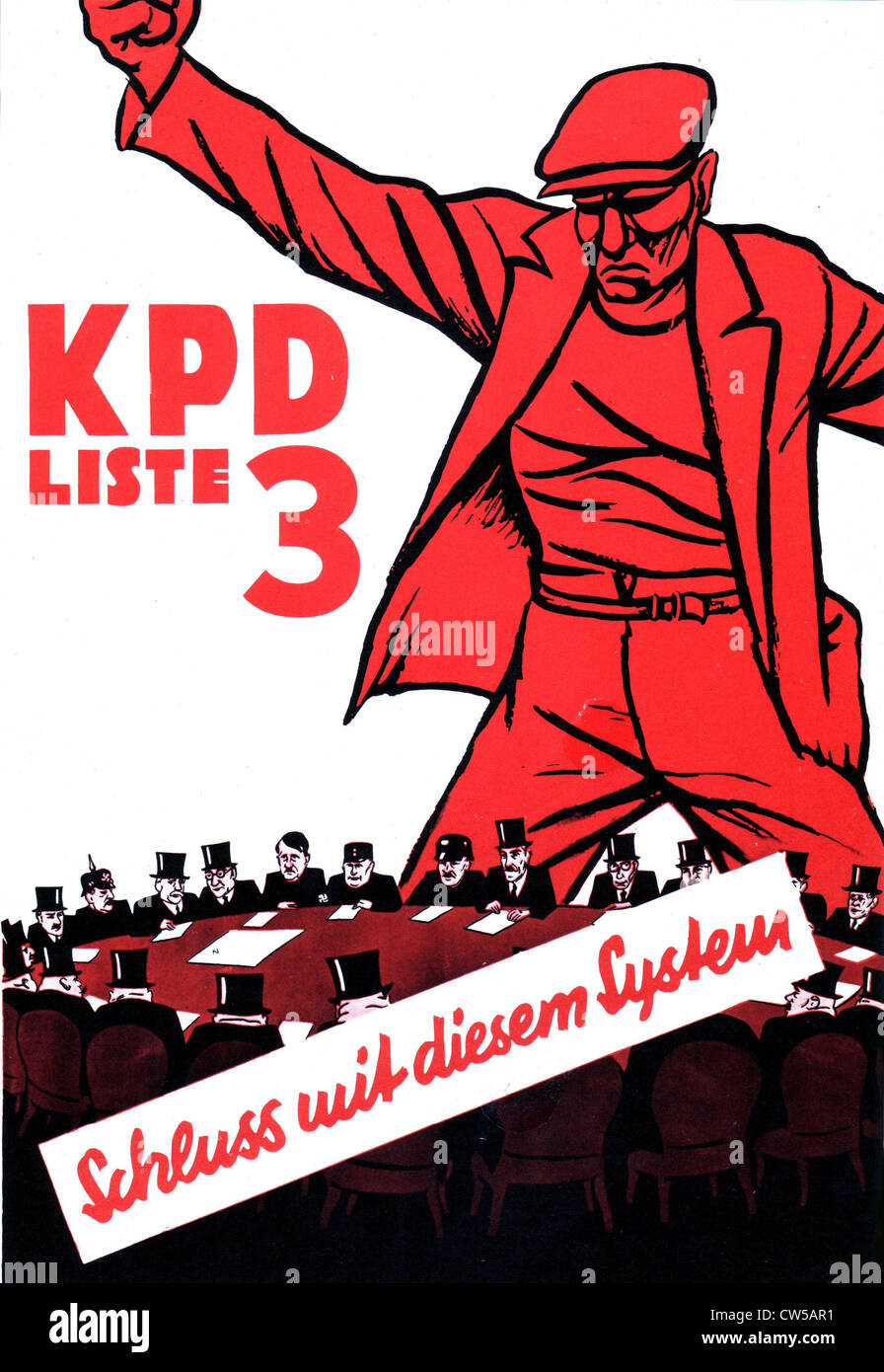 DKP Wahlpropaganda Plakat: "Bringen Sie ein Ende zu diesem System" Stockfoto
