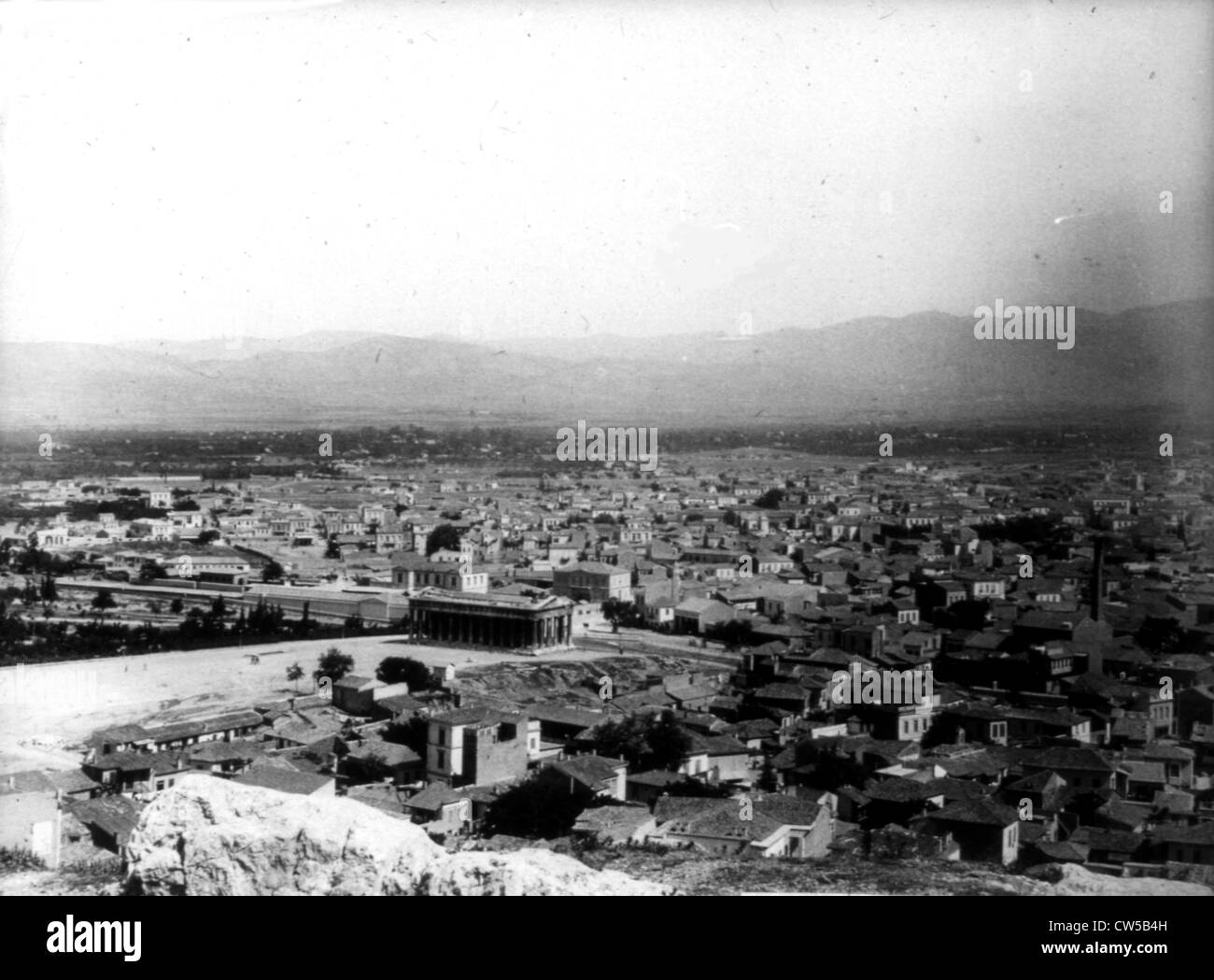 Athen von Nars Hügel gesehen Stockfoto