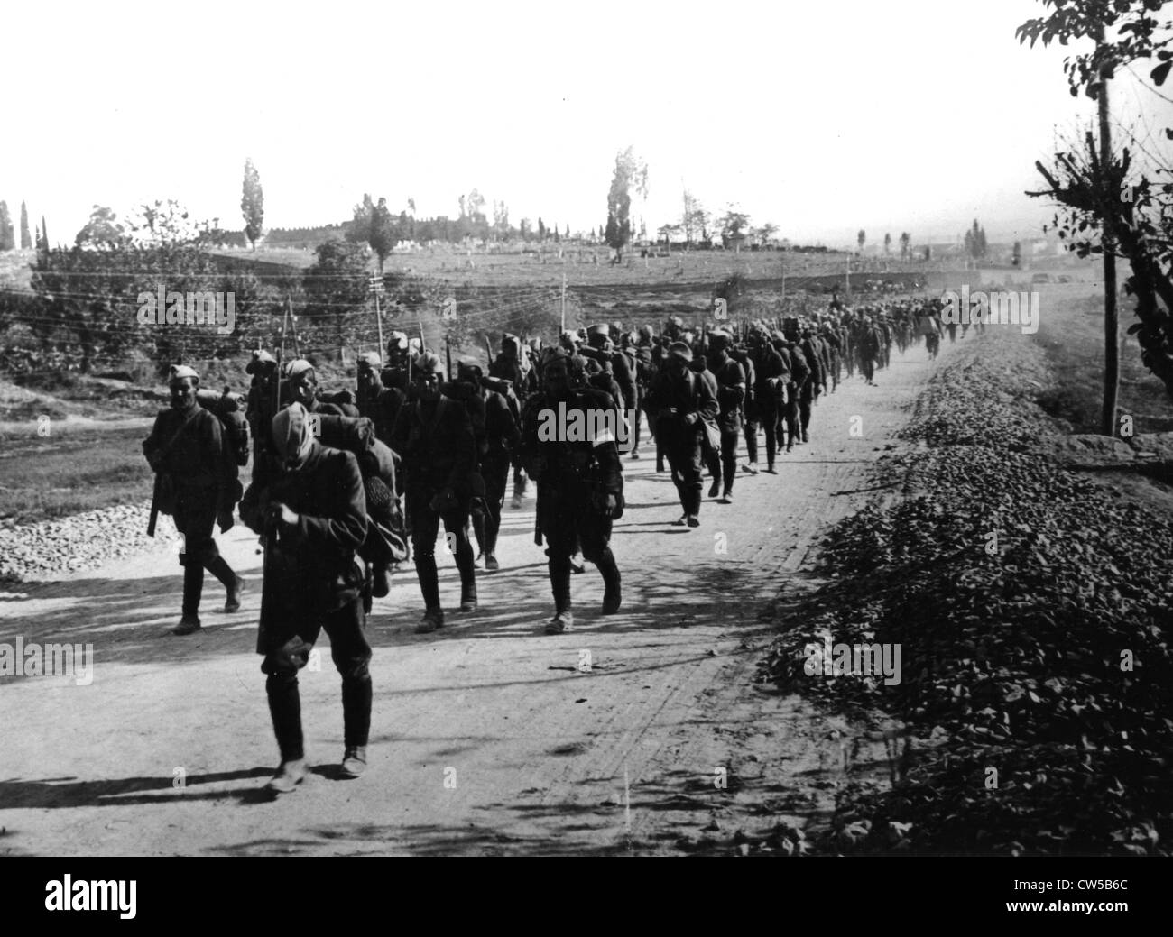 Thessaloniki, eine Infanterie-regiment verlassen für Athen Stockfoto